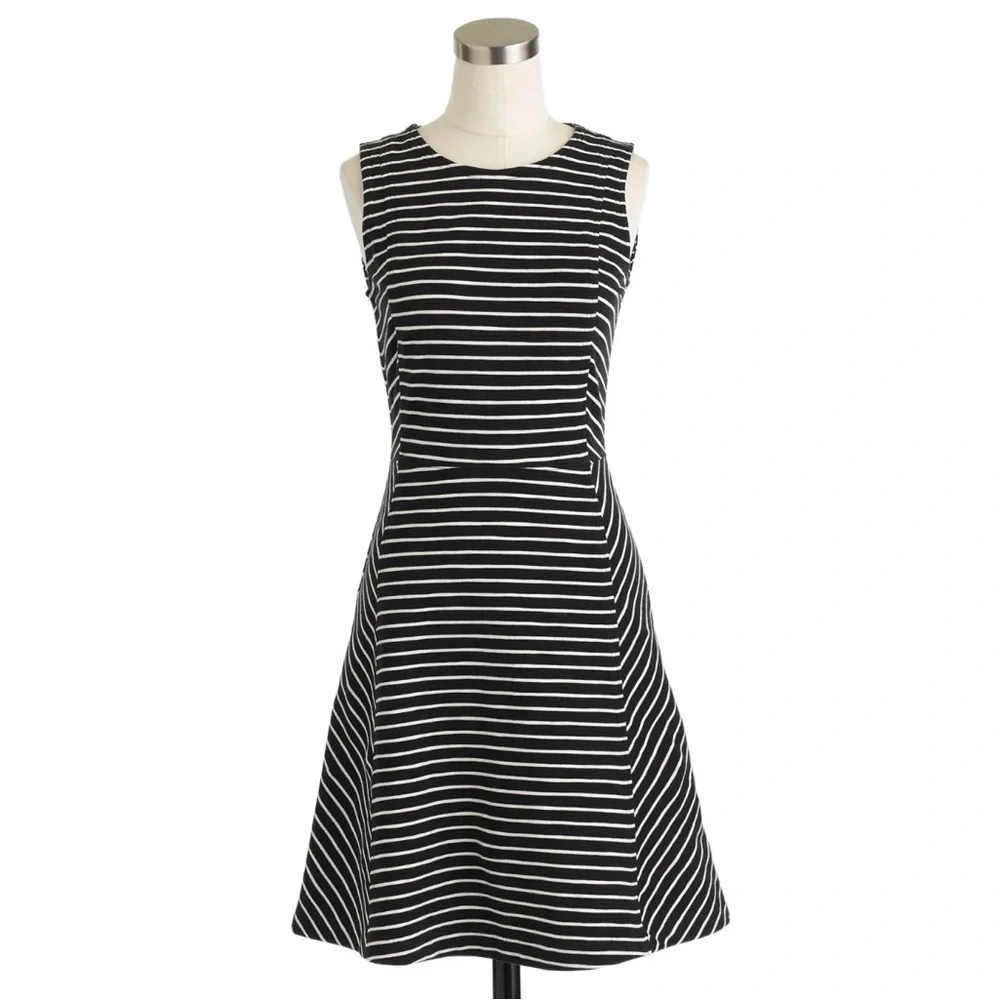 J.Crew Black and White Striped Dress Size XXS